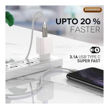 Bandridge U Series SMU-00186 1 m High Speed 3.1 USB to USB Type-C Cable, Grey-2