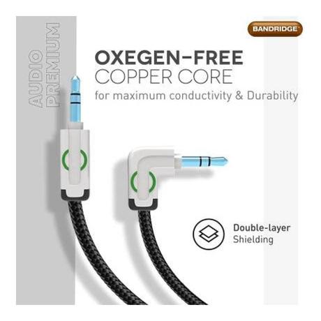Bandridge SMU00079 1.5 m 3.5 mm AUX Cable, Black-1