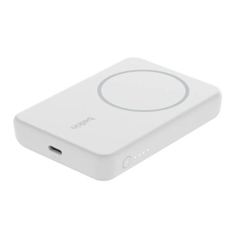 Belkin 5000 mAh Magnetic MagSafe Compatible Wireless Power Bank with Stand, BPD004btWT, White-0