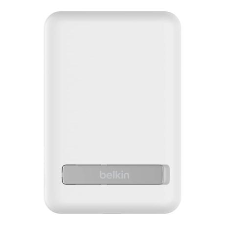 Belkin 5000 mAh Magnetic MagSafe Compatible Wireless Power Bank with Stand, BPD004btWT, White-3
