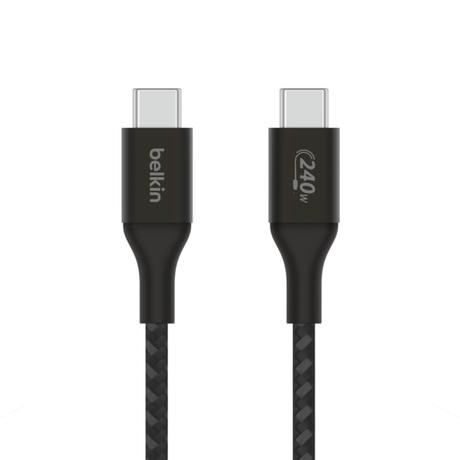 Belkin USB-C to USB-C Braided 100 cm (1 meters) 240W PD, Fast Charge and Sync Type C Cable, Black-0