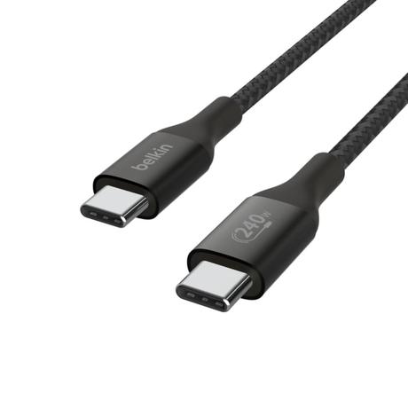 Belkin USB-C to USB-C Braided 100 cm (1 meters) 240W PD, Fast Charge and Sync Type C Cable, Black-1