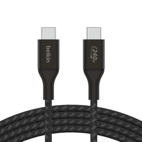 Belkin USB-C to USB-C Braided 100 cm (1 meters) 240W PD, Fast Charge and Sync Type C Cable, Black-2