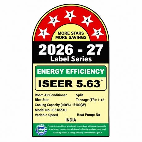 Blue Star 1.5 Ton 5 Star 5 in 1 Convertible Inverter Split AC, IC518ZXU (AI Pro, 4 Way Swing, 100% Copper, 2026 Launch)-10