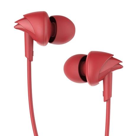 boAt BassHeads 100 In-Ear Wired Earphones With Super Extra Bass, In-line Mic, Hawk Inspired Design, HD microphone, Red-0