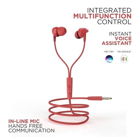 boAt BassHeads 100 In-Ear Wired Earphones With Super Extra Bass, In-line Mic, Hawk Inspired Design, HD microphone, Red-5