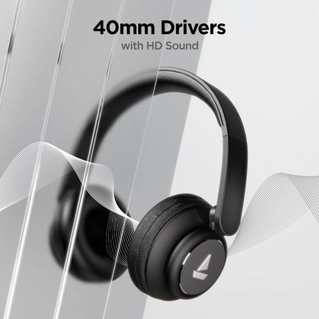 boAt Rockerz 450 Bluetooth On Ear Headphones with Mic, Upto 15 Hours Playback, 40 mm Drivers, Padded Ear Cushions, Integrated Controls and Dual Modes (Luscious Black)-2