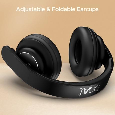 boAt Rockerz 450 Bluetooth On Ear Headphones with Mic, Upto 15 Hours Playback, 40 mm Drivers, Padded Ear Cushions, Integrated Controls and Dual Modes (Luscious Black)-10