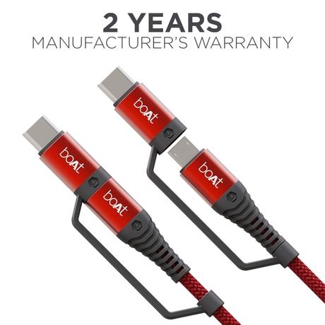 boAt Deuce USB 330 2 in 1 Cable, Martian Red-5