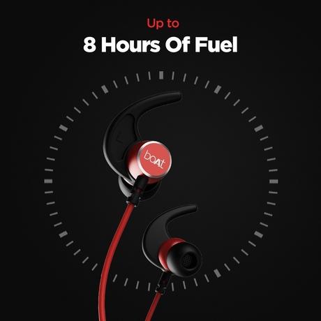boAt Rockerz 235V2 bluetooth Wireless Neckband with IPX5 Sweat and Water Resistance, Fast Charge, 8Hrs Playback, magnetic earbuds (Red)-1