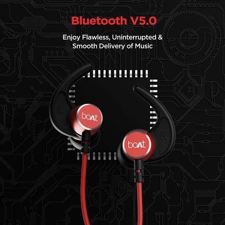 boAt Rockerz 235V2 bluetooth Wireless Neckband with IPX5 Sweat and Water Resistance, Fast Charge, 8Hrs Playback, magnetic earbuds (Red)-5