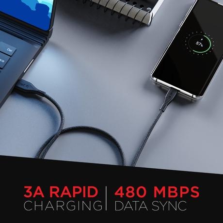 boAt Type C A325, 150 cm (1.5 m) length, 3A Rapid Charging, 480 mbpsData Sync, 10000+ Bends Lifespan, Braided cable, Universal Compatible with All Type-C Devices, Black-3