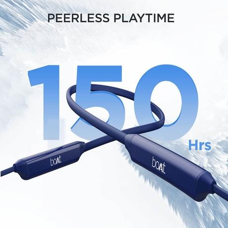 boAt Rockerz Trinity in Ear Earphones with 150 H Playtime, Crystal Bionic Sound Powered by HiFi, Signature Sound, Beast Mode, ENx Tech, ASAP Charge, IPX5, Dual Pairing (Just Blue)-1