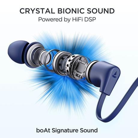 boAt Rockerz Trinity in Ear Earphones with 150 H Playtime, Crystal Bionic Sound Powered by HiFi, Signature Sound, Beast Mode, ENx Tech, ASAP Charge, IPX5, Dual Pairing (Just Blue)-2