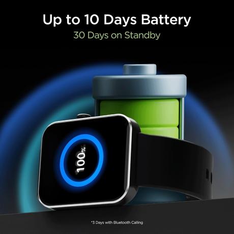 boAt Wave Flex Connect Smartwatch, 4.64 cm (1.83 inch) HD Display, Advanced Bluetooth Calling, Heart Rate & SpO2 Monitor, Call, SMS and social media notifications, Multiple Sports Modes ,IP68 Water Resistance, Active Black-4