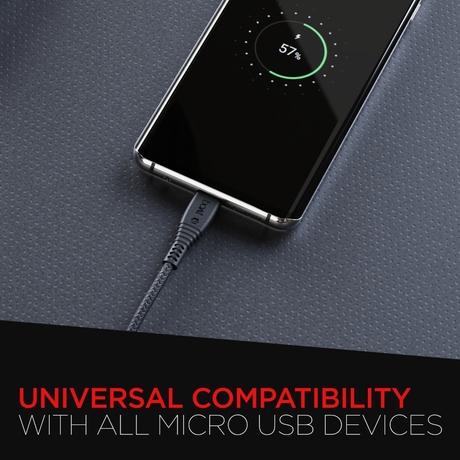 boAt Micro USB Cable 55, 150 cm (1.5 m) Length, 3A Fast Charging, 480mbps Data Transfer, Tangle Free, 10000+ Bends Lifespan, Braided Cable, Universal Compatibility with all Micro USB Devices, Black-2