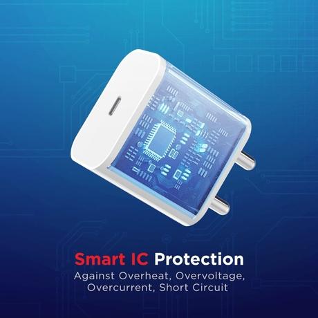 boAt PD Single Port 20 W Type-C Fast Charging Wall Charger, Smart IC protection, Intelligent Voltage and Current Management, Corrosion Resistant Pins, Compatible with Android phones and iPhone 11 and above, White-2