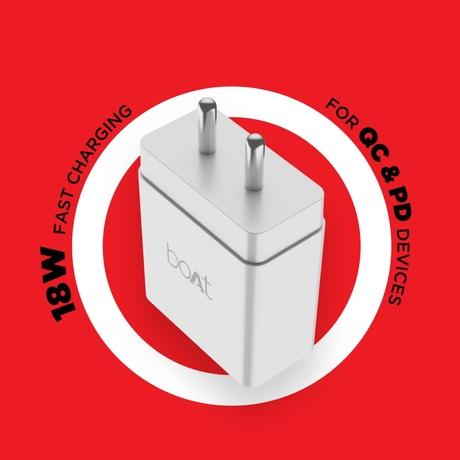 boAt WCD QC 3.O Type C Cable 18W Wall Charger, White-1