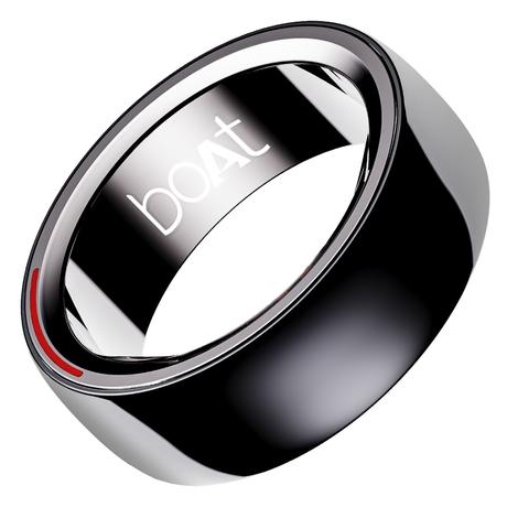 boAt Smartring Gen 1 Size 9 with Smart Touch Control(Camera, Music, Slides), Premium Build, Body Recovery Tracking, Body Temperature Tracking, Heart Rate and Sp02 Monitoring, sleep Monitoring (Charcoal Black)-0