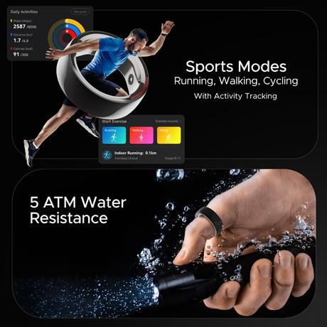 boAt Smartring Gen 1 Size 9 with Smart Touch Control(Camera, Music, Slides), Premium Build, Body Recovery Tracking, Body Temperature Tracking, Heart Rate and Sp02 Monitoring, sleep Monitoring (Charcoal Black)-4