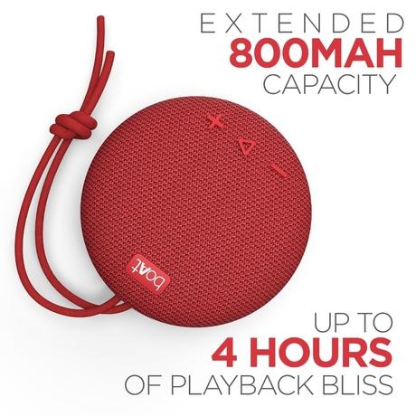 boAt Stone 193 With 5W Immersive Sound, IPX7 Water & Splash Shield, Lightweight & Portable, Dual Mode- Bluetooth & AUX, 4 hrs playback, TWS Feature for 2x Impact, Built-in mic, Type-C Charging (Raging Red)-1