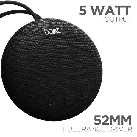 boAt Stone 193 With 5W Immersive Sound, IPX7 Water & Splash Shield, Lightweight & Portable, Dual Mode- Bluetooth & AUX, 4 hrs playback, TWS Feature for 2x Impact, Built-in mic, Type-C Charging (Pitch Black)-4