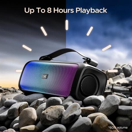 boAt Bluetooth Speaker Stone Beam, 12W RMS Stereo Sound, IPX4 Splash Resistant, TWS Feature, Multi-Connectivity, Built in mic, Upto 3 Hours of Playtime, Midnight Black-5