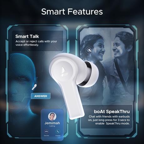 boAt Airdopes Flex 454 ANC with Active Noise Cancellation (32db), Multi Device Connectivity, In-Ear Detection, Total playtime : 60 hrs, Quad Mics with ENx Tech, ASAP Charge, 10mm Drivers : boAt Signature Sound (Zinc White)-4