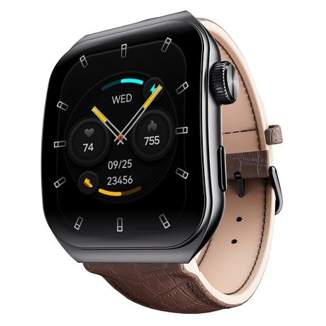 boAt Ultima Vogue Smart Watch with 4.97 cm (1.96 inch) AMOLED Curved Display, Bluetooth Calling, Functional Crown, Widget Control, Always On Display, Heart Rate & SpO2 Monitoring, IP67 Rated (Brown Leather)-0