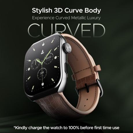 boAt Ultima Vogue Smart Watch with 4.97 cm (1.96 inch) AMOLED Curved Display, Bluetooth Calling, Functional Crown, Widget Control, Always On Display, Heart Rate & SpO2 Monitoring, IP67 Rated (Brown Leather)-2