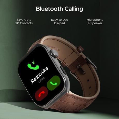 boAt Ultima Vogue Smart Watch with 4.97 cm (1.96 inch) AMOLED Curved Display, Bluetooth Calling, Functional Crown, Widget Control, Always On Display, Heart Rate & SpO2 Monitoring, IP67 Rated (Brown Leather)-4