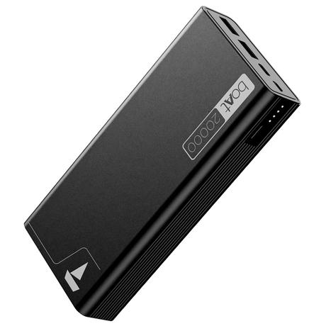 boAt EnergyShroom 20000 mAh Power Bank, 2 way 22.5 watt Fast Charging, Quick Charge 3.0, High Temperature and Scratch Resistant,12-Layer Smart IC Protection, 1 Type-C Two Way Port, 1 Micro USB Input Port, 2 USB-A Output Ports, LED Indicators, Carbon Black-0