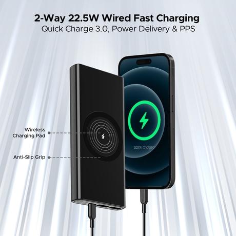boAt EnergyShroom PB310 Wireless Pro Wireless Powerbank with 10000 mAh Capacity and Quick Charge 3.0 (Carbon Black)-4