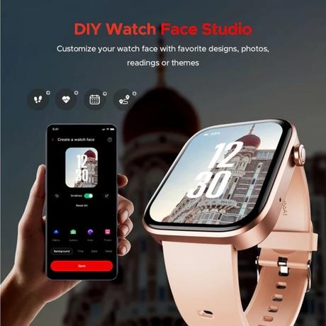 boAt Storm Call 3 with Turn-by-Turn Navigation, 4.64 cm (1.83 inch) HD Display, Bluetooth Calling, Crest+ OS, QR Tray, Watch Face Studio, Coins, Emergency SOS Smart Watch for Men & Women (Cherry Blossom)-5