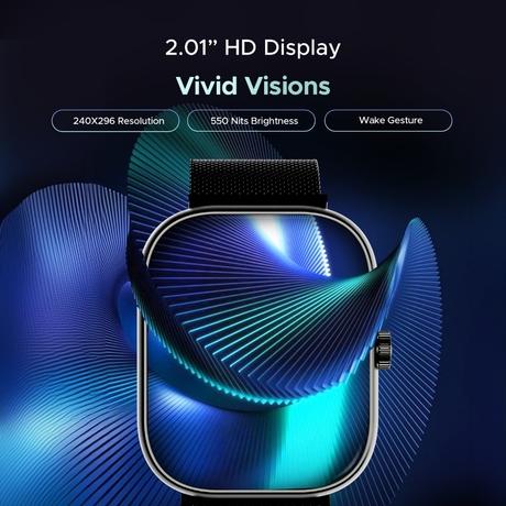 boAt Wave Sigma 3 Smartwatch with 5.10 cm (2.01 inch) HD Display, Advanced Bluetooth Calling, Turn-by-Turn Navigation, Emergency SOS & QR Code Tray (Metal Black)-1