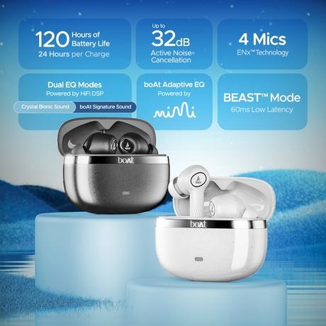 boAt Nirvana Ion ANC Truly Wireless in-Ear Earbuds with Up to 32 dB Active Noise Cancellation, 120 Hrs Playback, Crystal Bionic Sound Powered by Hifi, Beast Mode, ENx Tech, Hearables App (Nothern Lights)-2