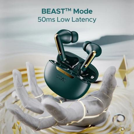 boAt Airdopes 141 ANC TWS in Ear Earbuds with 32 dB ANC, 42 Hrs Playback, 50 ms Low Latency Beast Mode, IWP Tech, Quad Mics with Enx, ASAP Charge, USB Type-C Port & IPX5, Green-2
