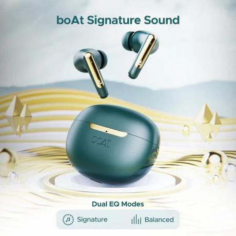 boAt Airdopes 141 ANC TWS in Ear Earbuds with 32 dB ANC, 42 Hrs Playback, 50 ms Low Latency Beast Mode, IWP Tech, Quad Mics with Enx, ASAP Charge, USB Type-C Port & IPX5, Green-4