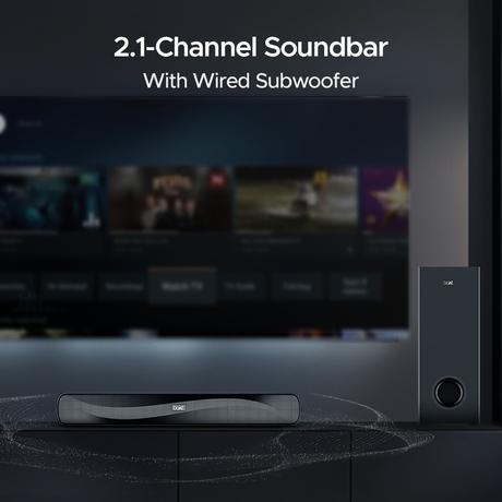 boAt Aavante Bar A1040 with 50 W RMS boAt Signature Sound, 2.1 Channel Audio with Wired Subwoofer, Multi connectivity : Bluetooth v5.3, AUX, USB & HDMI and Master Remote Control (Premium Black)-2