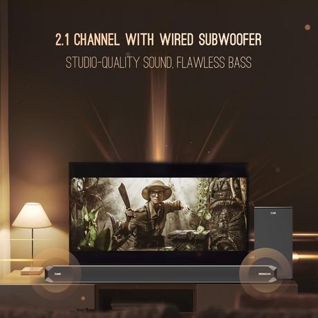 boAt Aavante Bar A2060 Dolby Soundbar with 160 Watts RMS boAt Signature Sound, 2.1 Channel Audio with Wired Subwoofer, Dolby Audio, Multi Connectivity : Bluetooth v5.3, AUX, USB & HDMI and Master Remote Control (Premium Black)-2