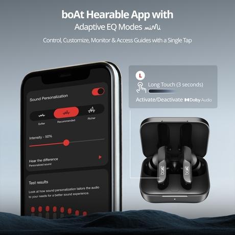 boAt Airdopes 800 TWS Earbuds with 40 Hours Playtime, Quad Mics with Ai-ENx Tech, ASAP Charge, Beast Mode, Surround Sound, Seamless Multipoint Connectivity, 10 mm Titanium Drivers, IPX5 (Interstellar Black)-6