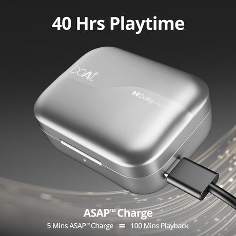 boAt Airdopes 800 TWS Earbuds with 40 Hours Playtime, Quad Mics with Ai-ENx Tech, ASAP Charge, Beast Mode, Surround Sound, Seamless Multipoint Connectivity, 10 mm Titanium Drivers, IPX5 (Interstellar White)-5