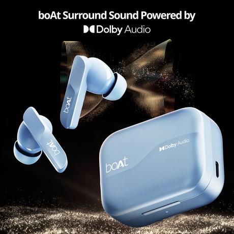 boAt Airdopes 800 TWS Earbuds with 40 Hours Playtime, Quad Mics with Ai-ENx Tech, ASAP Charge, Beast Mode, Surround Sound, Seamless Multipoint Connectivity, 10 mm Titanium Drivers, IPX5 (Interstellar Blue)-3