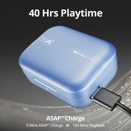 boAt Airdopes 800 TWS Earbuds with 40 Hours Playtime, Quad Mics with Ai-ENx Tech, ASAP Charge, Beast Mode, Surround Sound, Seamless Multipoint Connectivity, 10 mm Titanium Drivers, IPX5 (Interstellar Blue)-5