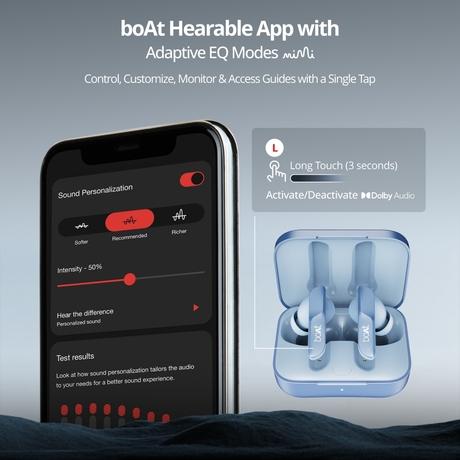 boAt Airdopes 800 TWS Earbuds with 40 Hours Playtime, Quad Mics with Ai-ENx Tech, ASAP Charge, Beast Mode, Surround Sound, Seamless Multipoint Connectivity, 10 mm Titanium Drivers, IPX5 (Interstellar Blue)-6