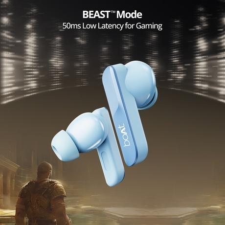 boAt Airdopes 800 TWS Earbuds with 40 Hours Playtime, Quad Mics with Ai-ENx Tech, ASAP Charge, Beast Mode, Surround Sound, Seamless Multipoint Connectivity, 10 mm Titanium Drivers, IPX5 (Interstellar Blue)-8