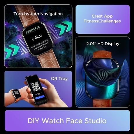 boAt Wave Sigma 3 with Turn-by-Turn Navigation, 5.10 cm (2.01 inch) HD Display, Bluetooth Calling, Crest+ OS, QR Tray, Watch Face Studio, Coins, Emergency SOS Smart Watch for Men & Women(Brown Leather)-1