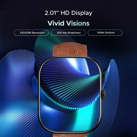 boAt Wave Sigma 3 with Turn-by-Turn Navigation, 5.10 cm (2.01 inch) HD Display, Bluetooth Calling, Crest+ OS, QR Tray, Watch Face Studio, Coins, Emergency SOS Smart Watch for Men & Women(Brown Leather)-2