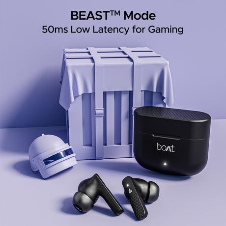 boAt Airdopes 91 Truly Wireless in-Ear Earbuds with 45 hrs Playtime, Beast Mode with 50 ms Low Latency, Dual Mics with ENx, ASAP Charge, IWP Tech, IPX4 & Bluetooth v5.3 (Active Black)-3