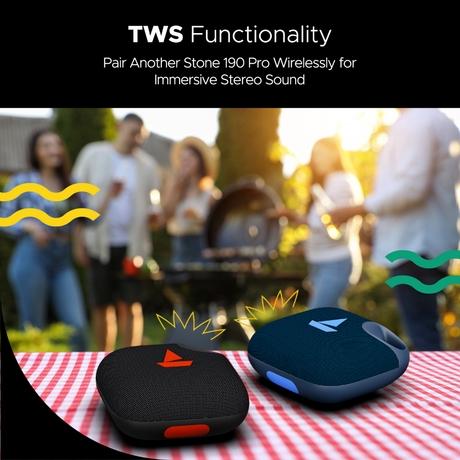 boAt Stone 190 Pro Bluetooth Speaker, 5 W boAt Signature Sound, Upto 12 Hours of Playback, Type-C Interface, TWS 2X Power, BT v5.3, IPX6-5